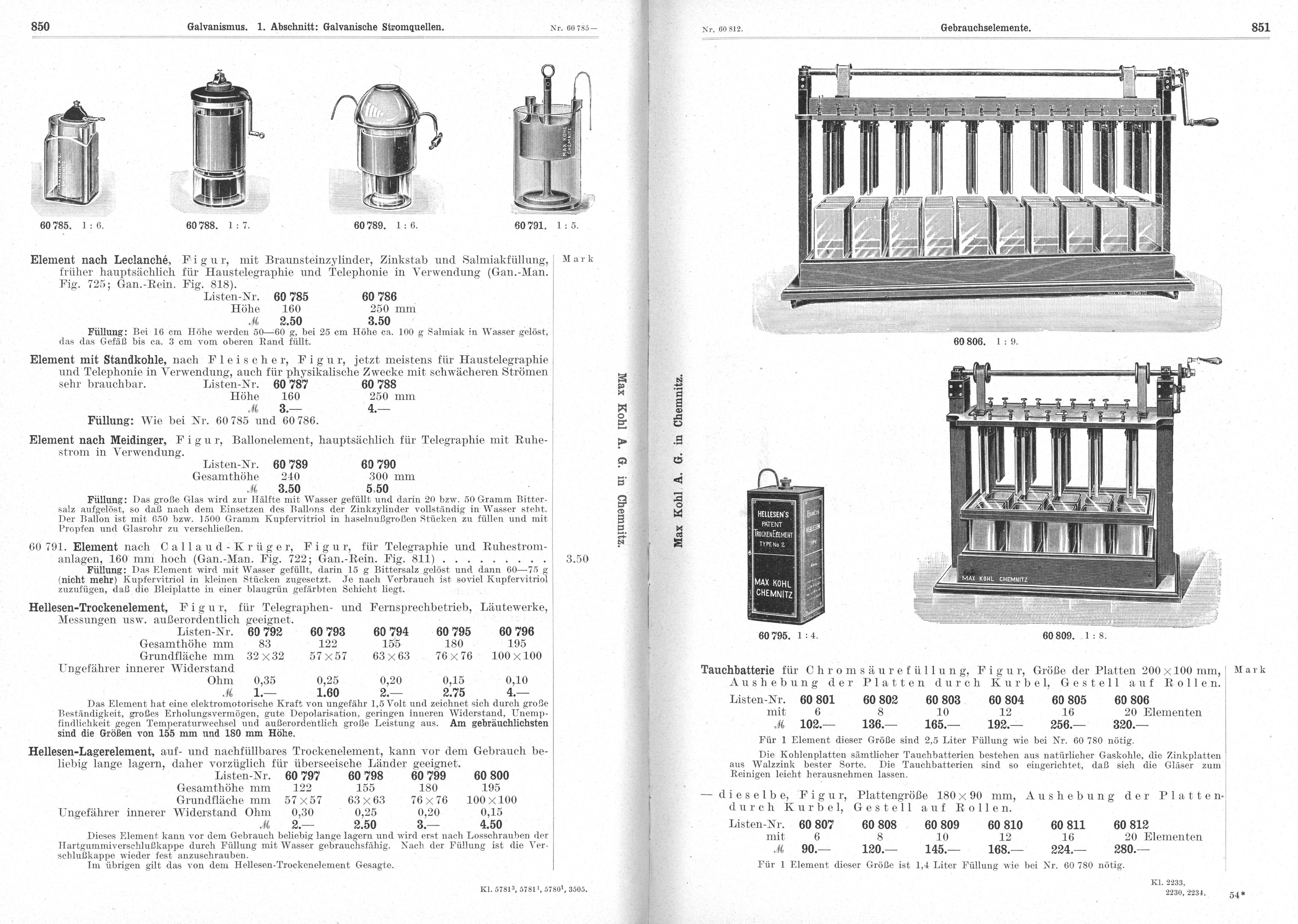 Offenes Buch mit Illustrationen und Beschreibungen verschiedener Maschinen mit einzigartigen Designs und Spezifikationen.