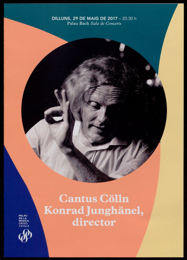 Plakat mit einem Bild von Cantus Collin und Konrad Jungh├Ąnel, mit Text zu den Veranstaltungshinweisen.