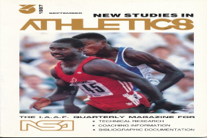 Buchumschlag mit dem Titel "Neue Studien im Leichtathletik September 1987" mit zwei Personen